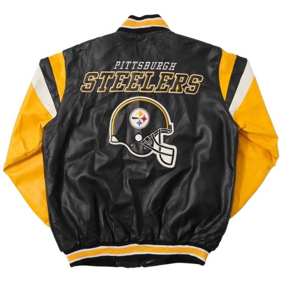 Pittsburgh Steelers Black and Yellow Leather Jacket