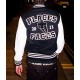 Places Plus Faces Black and White Varsity Jacket