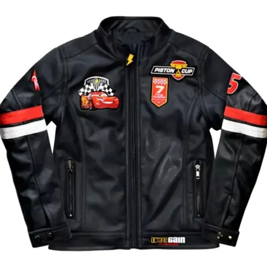 Racer Lightning Mcqueen Black Leather Jacket