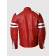 Red & White Real Leather Jacket