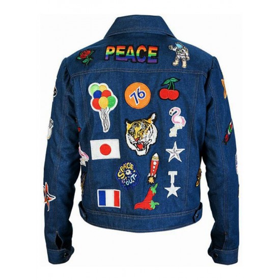 Rocketman Elton John Blue Denim Jacket with Patches