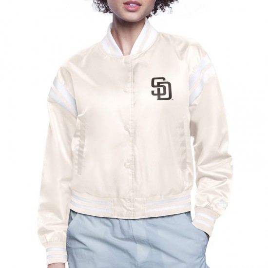 San Diego Padres Printed Logo Varsity Satin Jacket