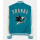 San Jose Sharks Teal and White Varsity Jacket