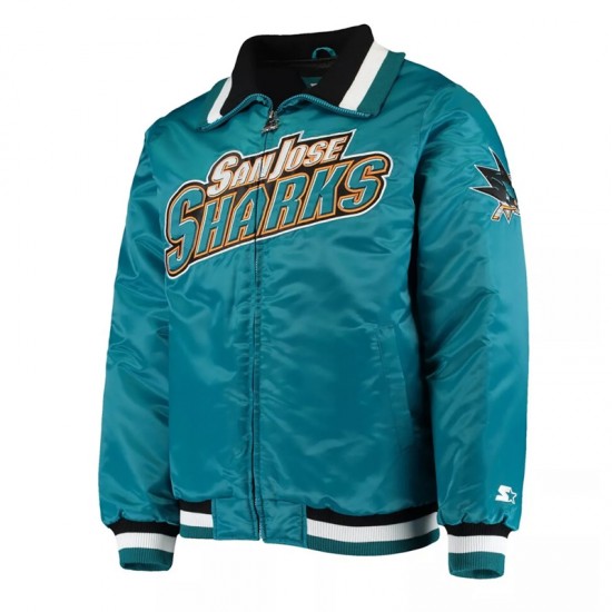 San Jose Sharks The Captain II Varsity Satin Jacket