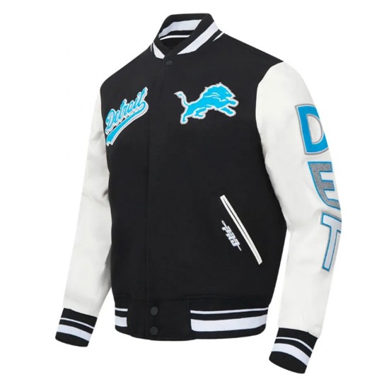 Script Tail Detroit Lions Classic Rib Varsity Jacket