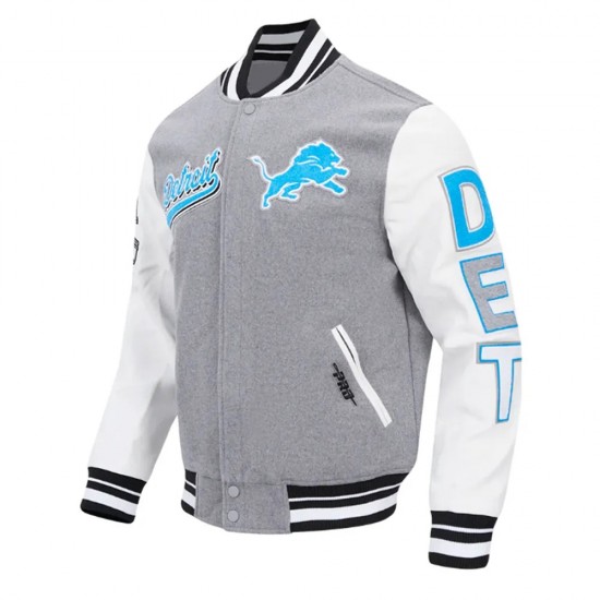 Script Tail Detroit Lions Classic Rib Varsity Jacket