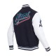 Script Tail Miami Marlins Classic Rib Varsity Jacket