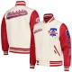 Script Tail Philadelphia Phillies Cream and Red Varsity Jacket