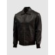 Sheep Leather Black  Bomber Jacket