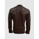 Sheep Leather Brown Biker Jacket