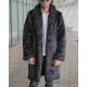 Sleek Black Midi Coat with Shawl Collar - Men's Winter Essential