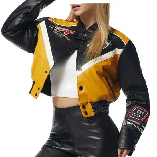 SMK Race Car Bomber Leather Jacket - Stylish High-Quality Racing Apparel