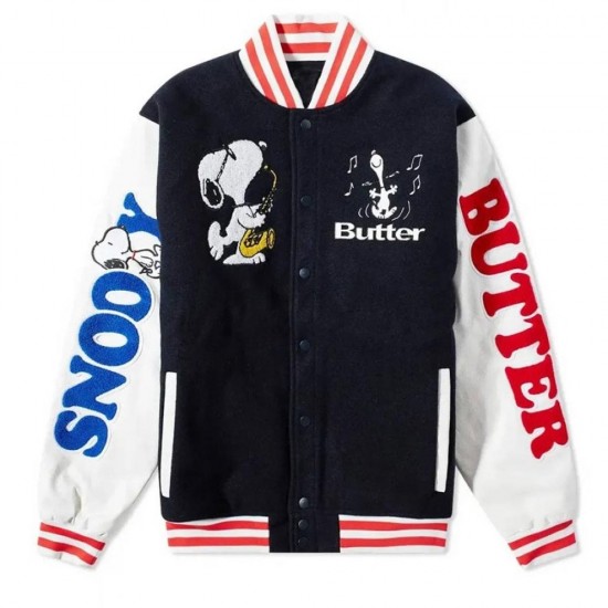 Snoopy Butter Letterman Jacket