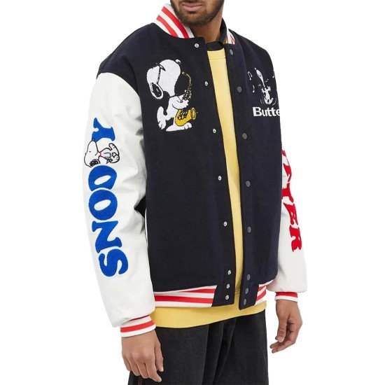 Snoopy Butter Letterman Jacket