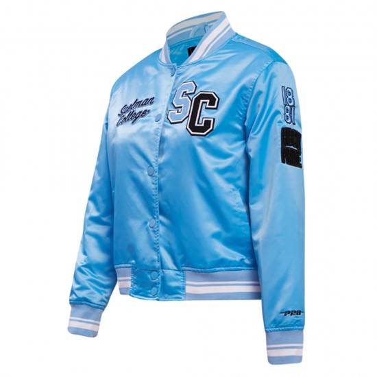 Spelman College Classic Rib Blue Satin Jacket