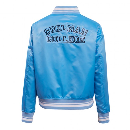 Spelman College Classic Rib Blue Satin Jacket