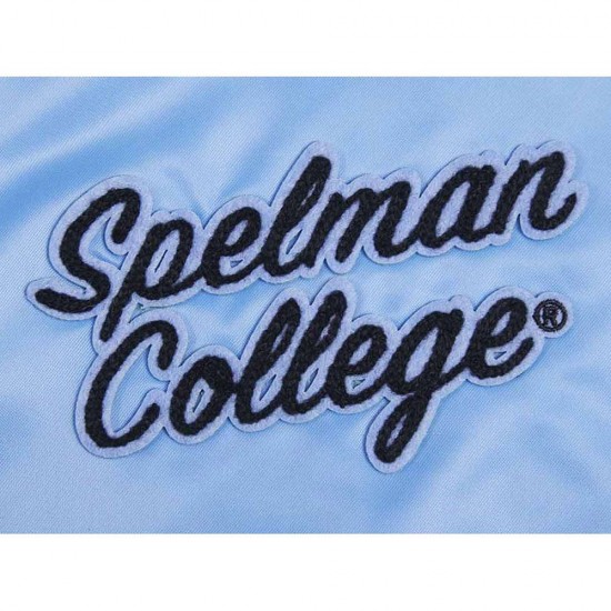 Spelman College Classic Rib Blue Satin Jacket