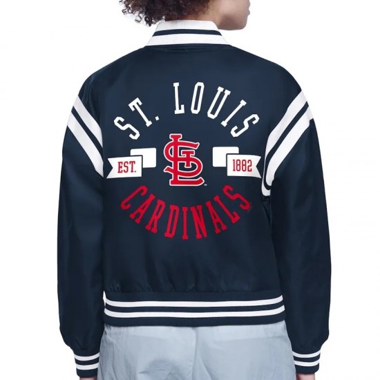 St. Louis Cardinals Printed Logo Varsity Satin Jacket