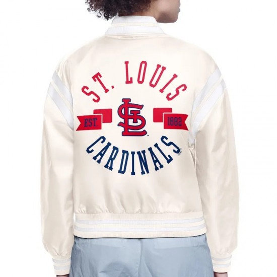 St. Louis Cardinals Printed Logo Varsity Satin Jacket