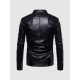 Stand Collar Leather Jacket