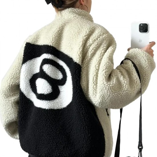 Stussy 8 Ball Sherpa Reversible Fleece Jacket