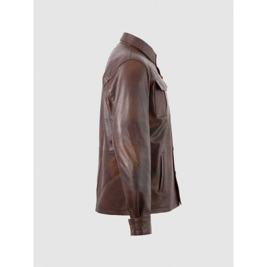 Summer Jacket - Brown Leather Shirt