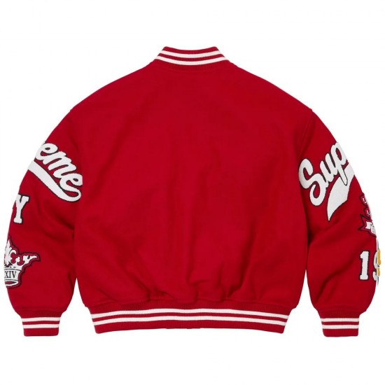 Supreme NY Veritas Full-Snap Wool Varsity Jacket