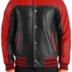 Terry Terrance Black And Red Leather Varsity Jacket