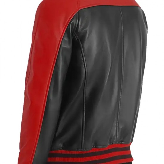 Terry Terrance Black And Red Leather Varsity Jacket