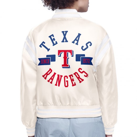 Texas Rangers Printed Logo Varsity Satin Jacket