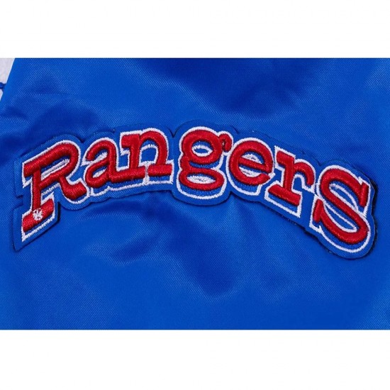 Texas Rangers Retro Classic Rib Royal Satin Jacket