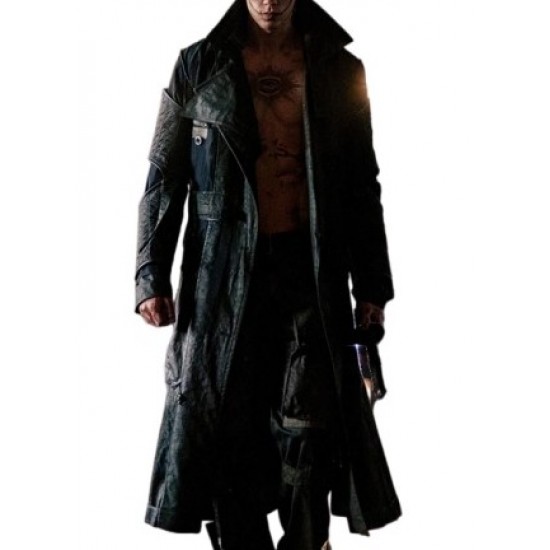 The Crow Bill Skarsgard Black Leather Coat