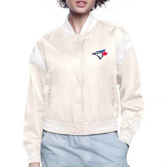 Toronto Blue Jays Printed Logo Varsity Satin Jacket