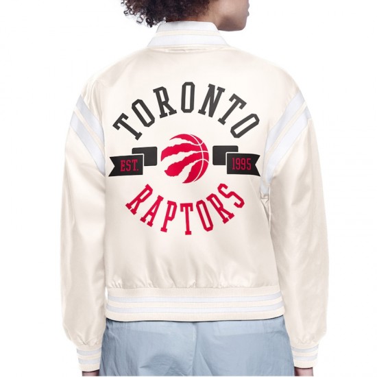 Toronto Raptors Printed Logo Varsity Satin Jacket