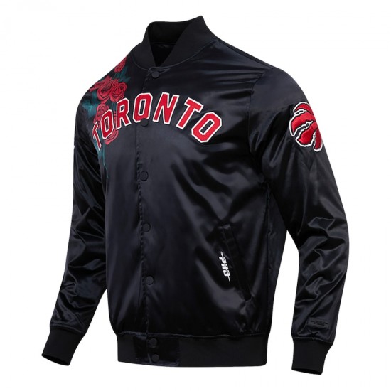 Toronto Raptors Roses Satin Full-Snap Jacket