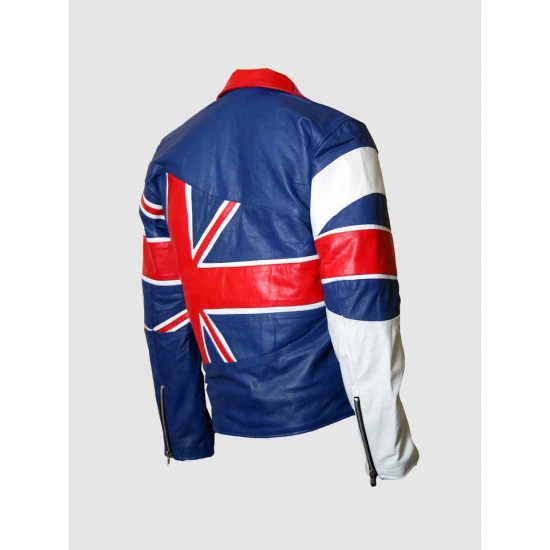 Union Jack Flag Men's Biker Leather Jacket