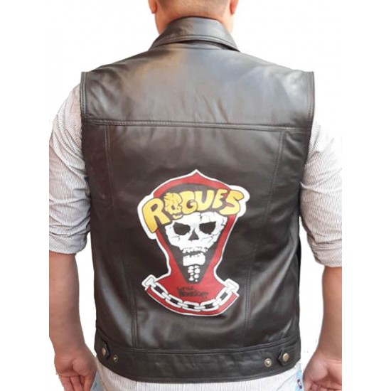 The Warriors Rogues Black Leather Vest