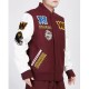 Washington Commanders Animal Patches Wine Varsity Jacket