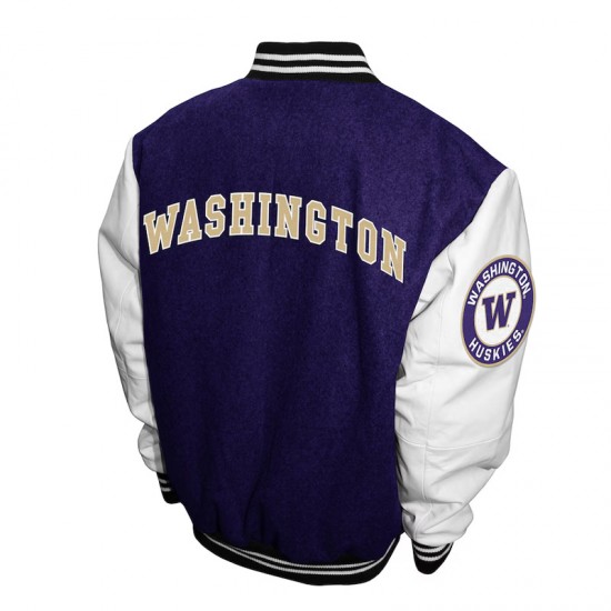 Washington Huskies Graduate Purple and White Varsity Jacket