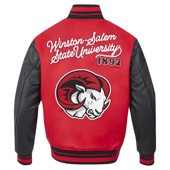 Winston-Salem State Rams HBCU Red and Black Varsity Jacket