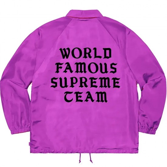 World Famous Supreme Team Purple Bomber Satin Jacket