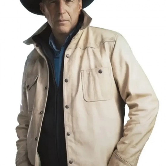 Yellowstone S05 John Dutton Cream White Cotton Jacket